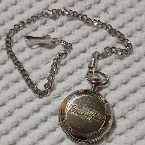 Silver For A Grandpa Pocket Watch Fob with Chain